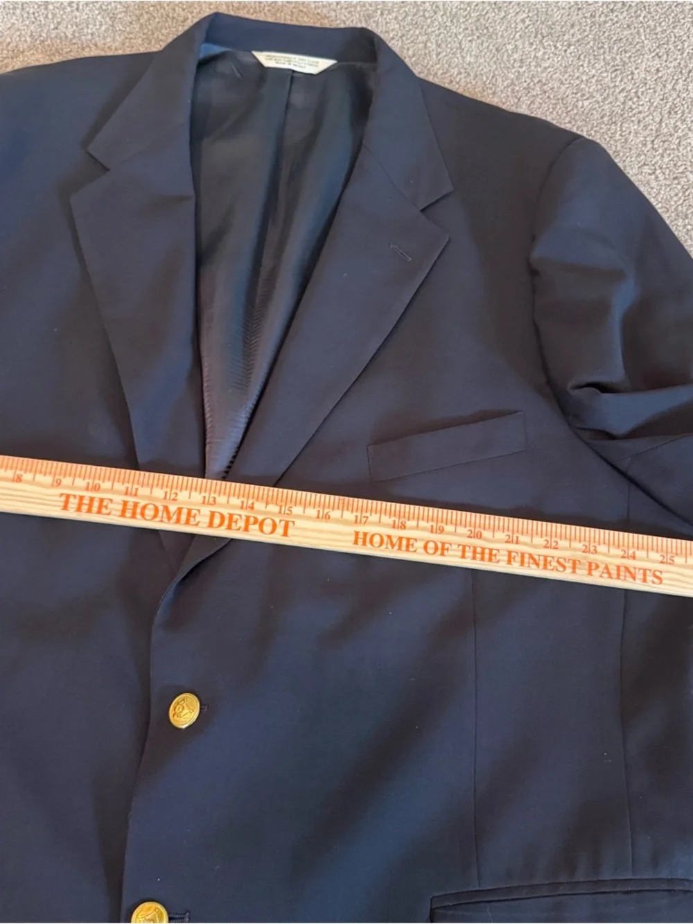 VTG Palm Beach Sport Coat Navy Blue Blazer Jacket Wool Gold Button USA Men’s 52L